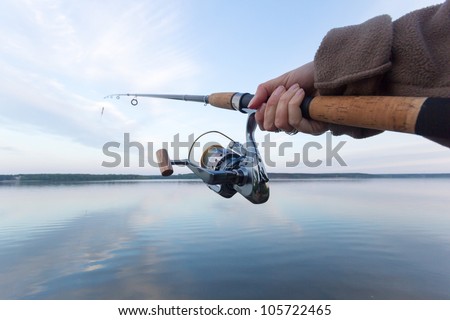 fishing, fishing in a lake,