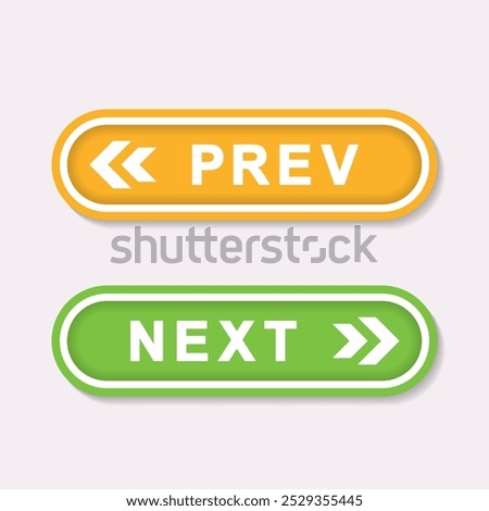 Next and previous button. Prev, next icon. Web buttons with arrows prev and next.