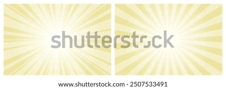 Faded Yellow sunburst background vector design. Comic background with retro rays. Sunburst pattern background set.