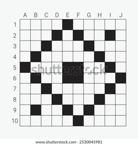 Crossword puzzle vector. Square puzzle illustration. 10 x 10 crossword with empty boxes to insert appropriate words for a clear message