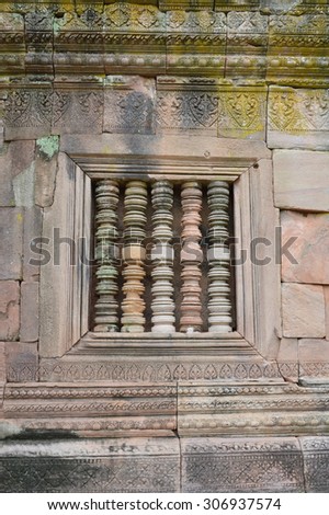 column in Phanom Rung stone castle in Thailand