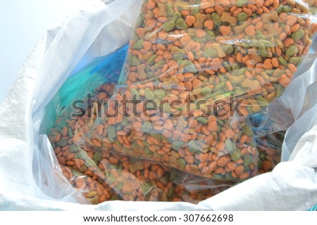 dog food packaging in plastic bag for sale