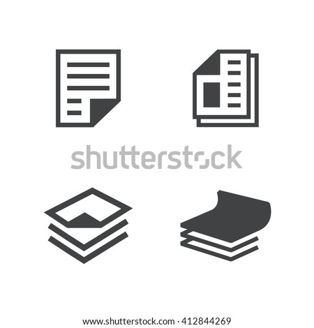 business paper icons set