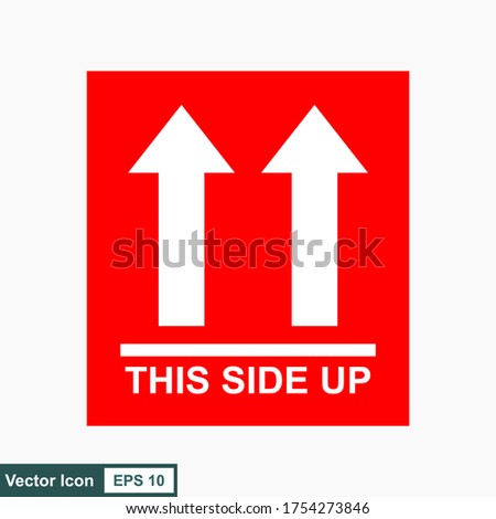 This side up flat icon isolated on white background. Package symbol. Label vector illustration.