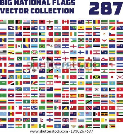 Big national flags vector collection 287, All official national flags of the world . circular design . Vector .