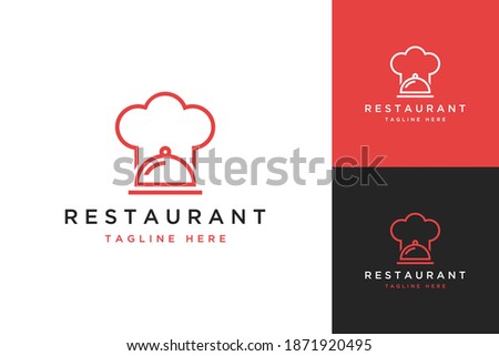 restaurant design logo or chef hat with serving hood