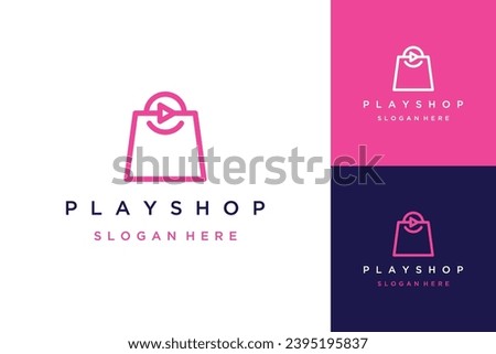 technology design logo, or shopping bag with play button
