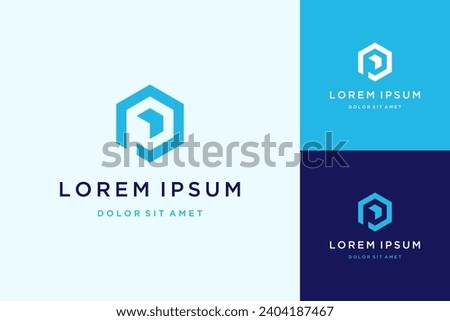 modern design logo or monogram or initial letter P with hexagon