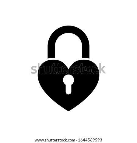 Heart lock vector icon on white background. filled flat sign for mobile concept and web design. Locked heart shaped padlock glyph icon. Symbol, logo illustration. Vector graphics. EPS 10
