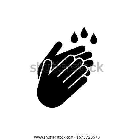 washing hands flat vector icon