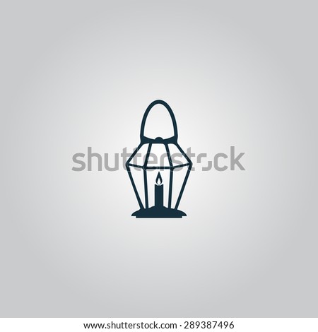 Lantern. Flat web icon or sign isolated on grey background. Collection modern trend concept design style illustration symbol