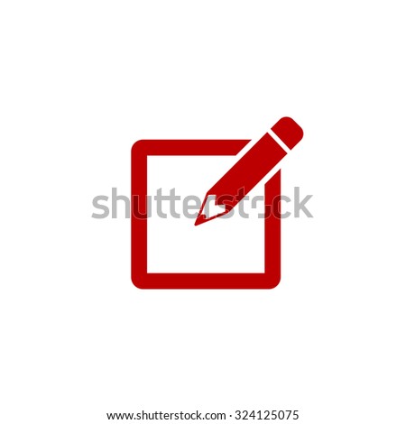 Subscribe. Red Flat Icon. Illustration Symbol On White Background
