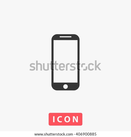 Mobile phone Icon vector. Simple flat symbol. Perfect Black pictogram illustration on white background.