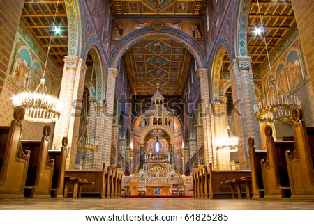 Inside Cathedral of Pecs, Hungary