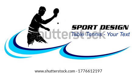 Table tennis sport graphic in vector quality.