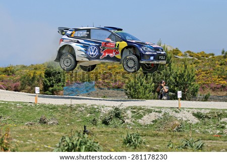 Jari Matti Latvala of Finland and Mikka Anttila of Finland compete in their Volkswagen Motorsport Volkswagen Polo R WRC during Day Two of the WRC Portugal on May 22, 2015 in Viana do Castelo, Portugal