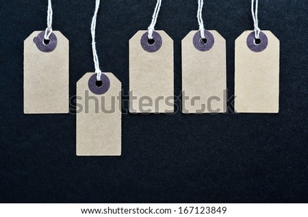 Blank card tag labels