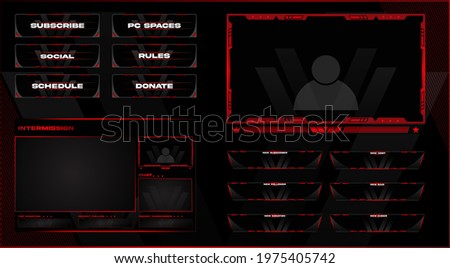 Twitch obs streaming panel overlay design template full package setup
