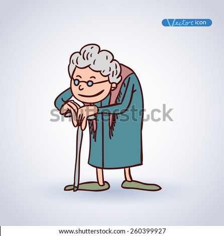 Old Woman, Vector Illustration. - 260399927 : Shutterstock