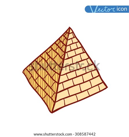 Doodle Pyramid Brick, Vector Illustration. - 308587442 : Shutterstock