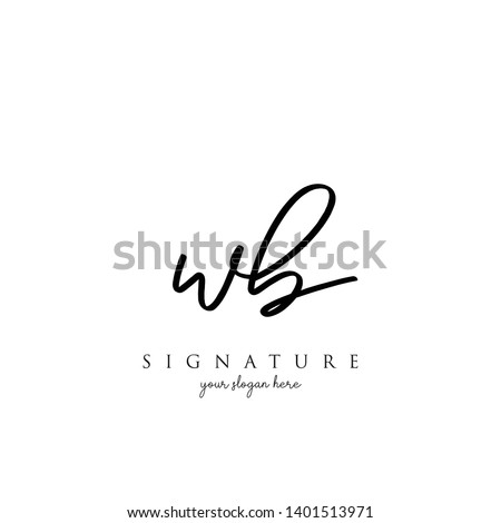 Letter WB Signature Logo Template - Vector