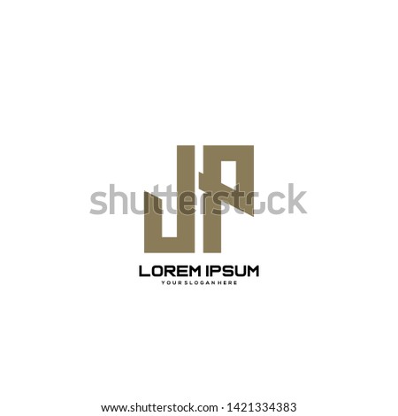 Initial letter JP minimalist art logo vector