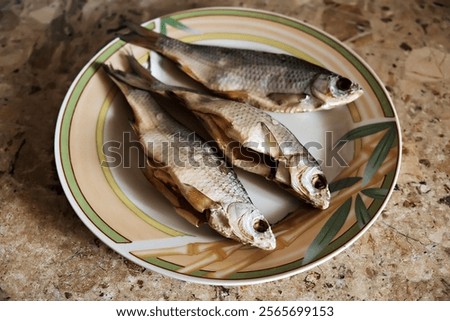 Similar – Image, Stock Photo whole fresh crucian fish with scales