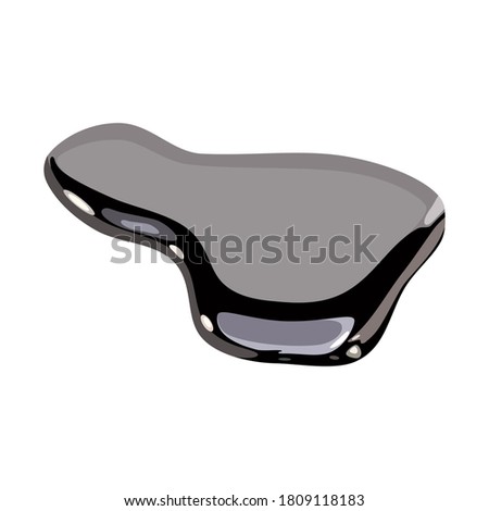 A drop of mercury. Vector drawing 3D. Isolated white background.