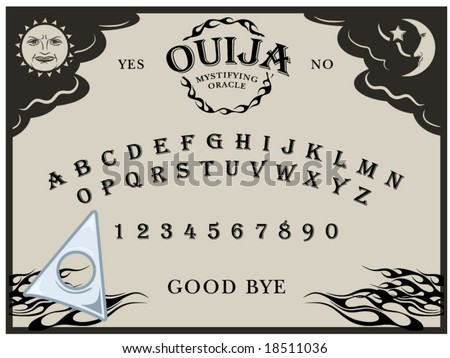 vector illustration of a Ouija board… planchette can be moved around