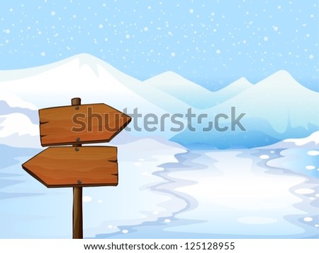 Illustration of a wooden signboard