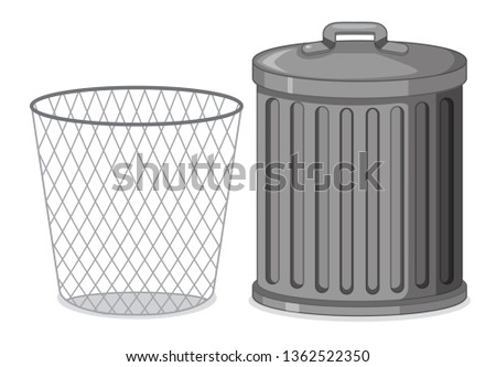 Set of metal plastic container illustration