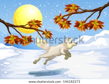 Illustration of a fox jumping