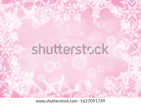 Background design with pink snowflakes illustration