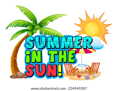 A summer template on a white background 