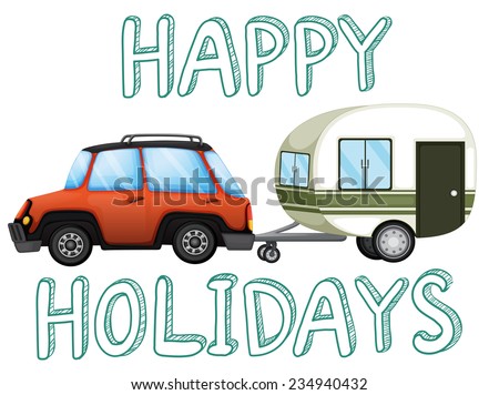 A happy holiday template on a white background 
