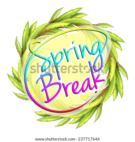 A spring break template on a white background