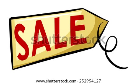 A sale signboard on a white background