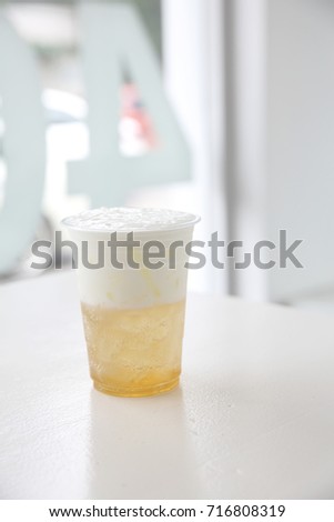White cocktail in white background