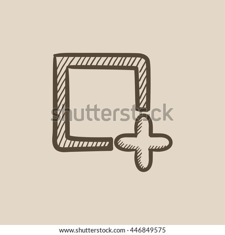 Add file vector sketch icon isolated on background. Hand drawn Add file icon. Add file sketch icon for infographic, website or app.