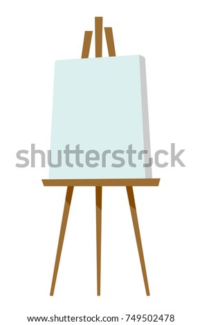 Easel with blank canvas vector cartoon illustration isolated on white background.