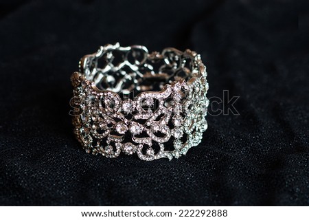 Bracelet, jewellery, isolated on black background