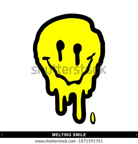 Melting Smile Streetwear Design Black and Yellow Color Commercial Use