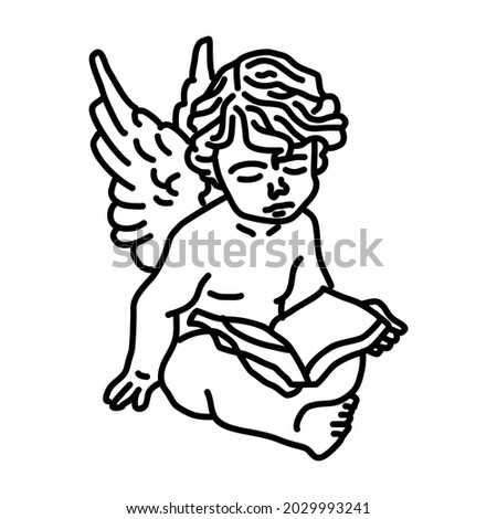 Angel Reading Streetwear and Edgy Logos, in Black for Commercial Use