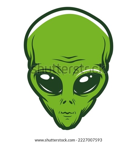 Alien Head V40 Patch Streetwear, Urban Design Green Color Patch Commercial Use