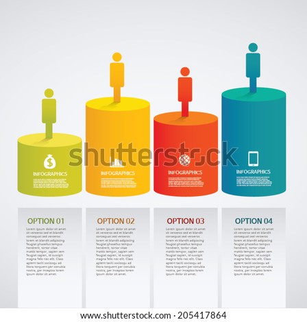 info graphics - colorful graph,cylinder, people