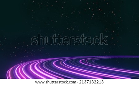 3d render of flash neon and light glowing on dark scene. Speed light tunnel through the city or urban. Technology internet of future network. Sci fiction of hyperspace interstellar travel. ストックフォト © 