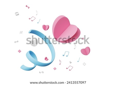 Similar – Image, Stock Photo A saint valentine mock up with colorful red hearts over a pastel blue background for the love day with copy space