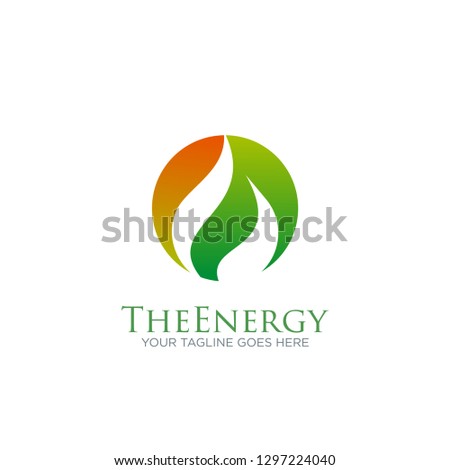 fire flame gas energy logo on circle vector design template. oil, gas energy, industrial, factory, petroleum logo concept 