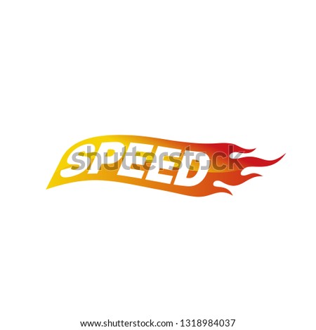 speed with flame fire logo design inspiration. automotive logo, speed, fire logotype