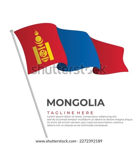 Template vector Mongolia flag modern design. Vector illustration